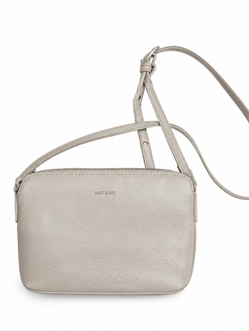 Matt & Nat ($135) Vegan Leather Crossbody Bag Neutral Beige Minimalist Zip